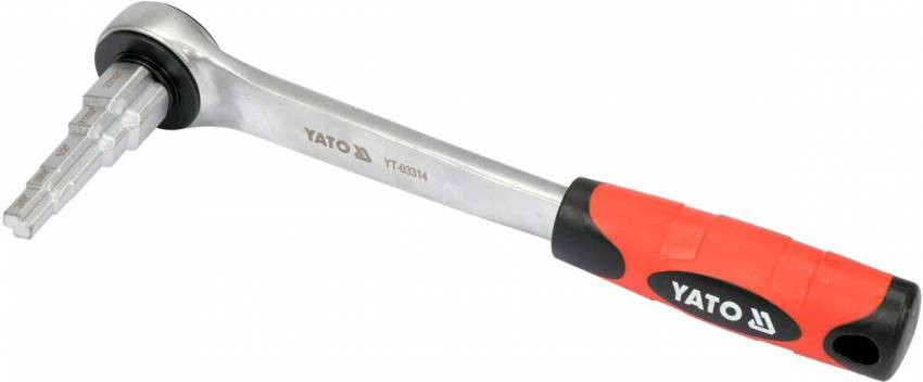 Ключ ступеневий з тріщаткою YATO : квадрат 1/2" для головок 3/8", 29/68", 1/2", 21/32", 27/32"-YT-03314