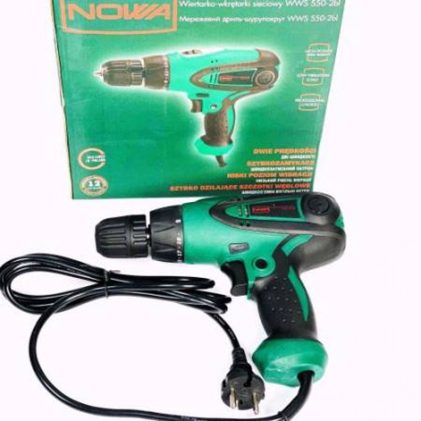 Дриль-шуруповерт мережевий NOWA WWS 550-2bl-86179