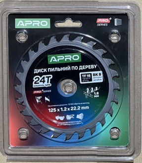 Диск пильний по дереву 125х22.2мм 24Т APRO PRO-[articul]