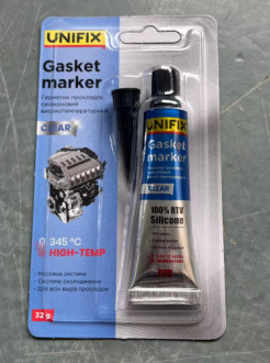 Герметик прокладок силіконовий високотемпературний прозорий 32г UNIFIX-[articul]