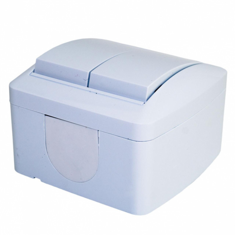 Вимикач накладний Quantum двоклавішний бризкозахищений білий, 1шт/уп-QM-BMHB-00020