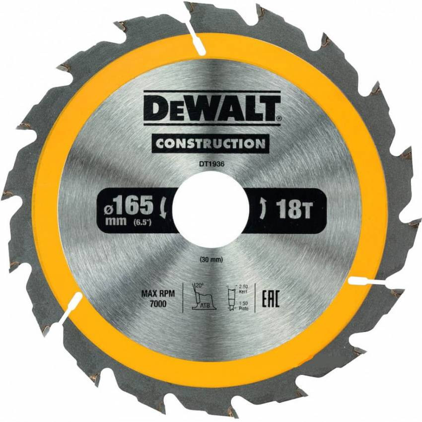 Диск пильний CONSTRUCTION DeWALT DT1936-DT1936