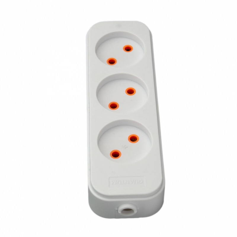 Колодка Quantum 3 пости без заземлення біла 1шт/уп-QM-КP-00300