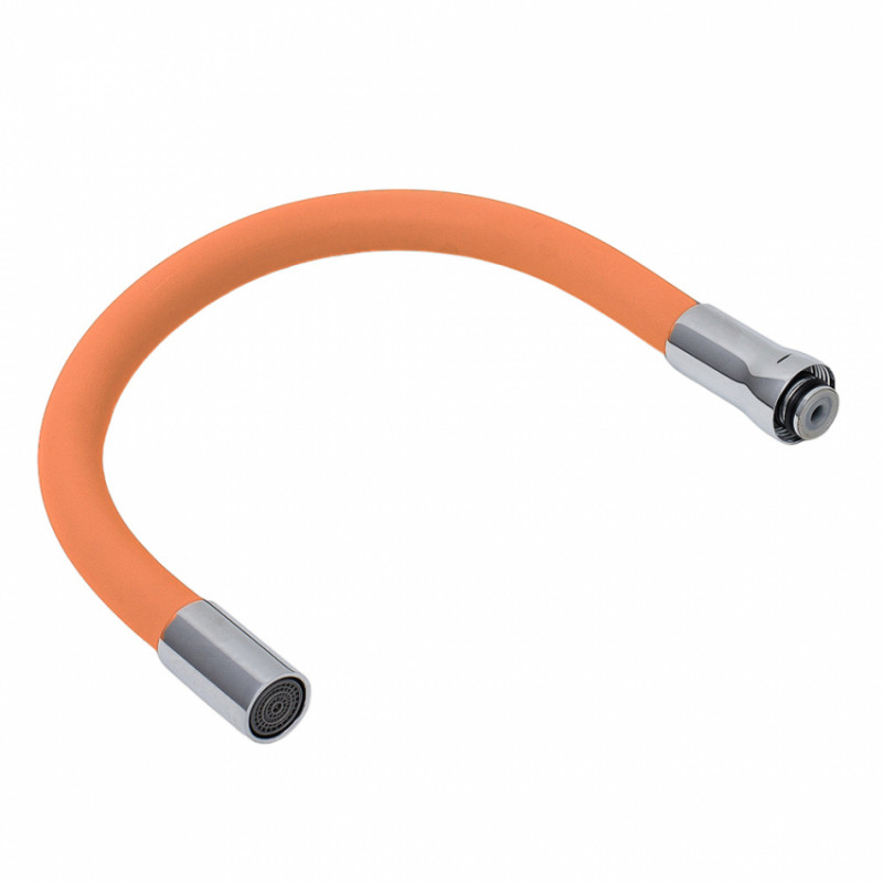 Вилив (гусак) 3/4" для кухні силіконовий помаранчевий AQUATICA (XH-5242) (9793513)-9793513