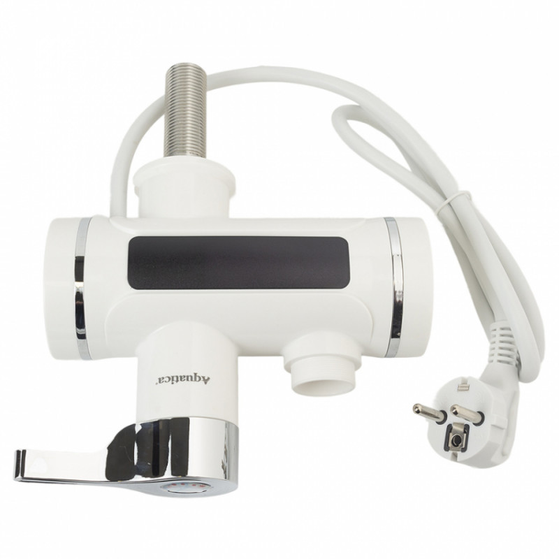 Кран-водонагрівач проточний s92 3.3кВт для кухні вилив вухо на гайці з дисплеєм і термостатом AQUATICA (9792103)-9792103