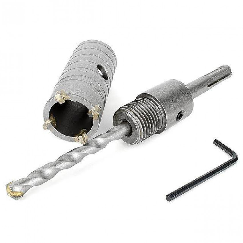 Свердло корончате по бетону 32мм + перехідник SDS Plus 100мм INTERTOOL SD-7032-SD-7032
