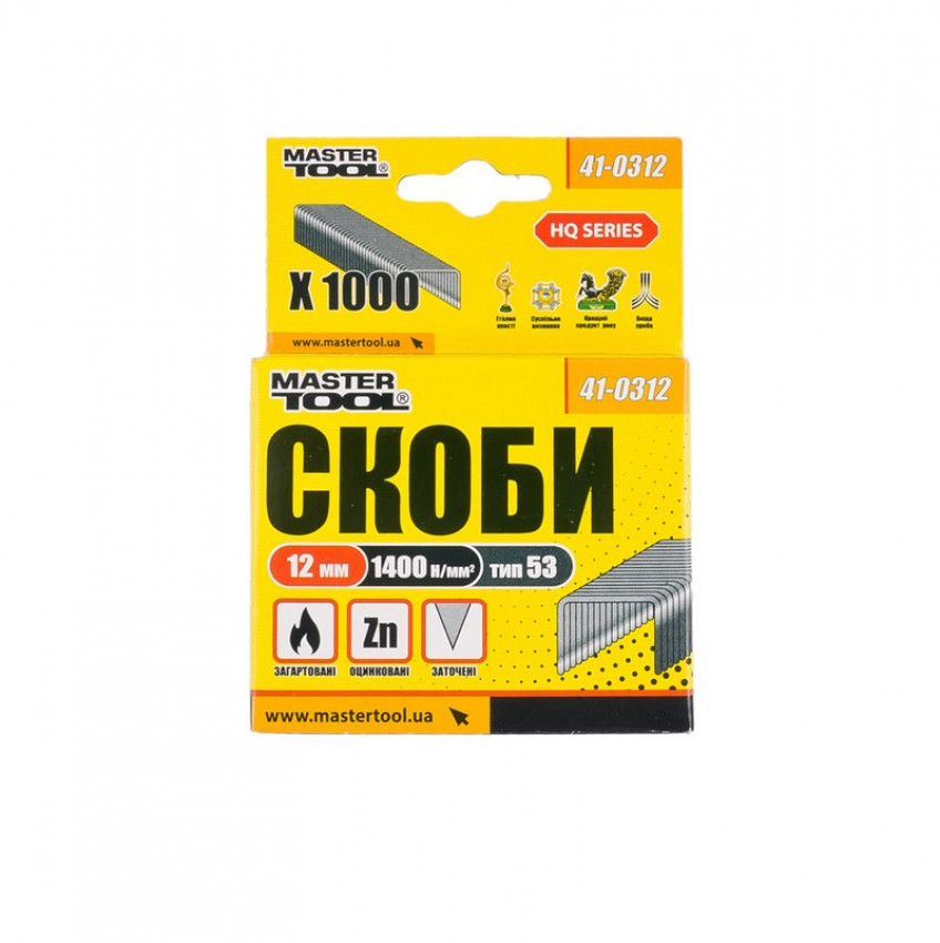 MasterTool Скоби розжарені 12 мм, 1000 шт, ст.: 41-0312-41-0312