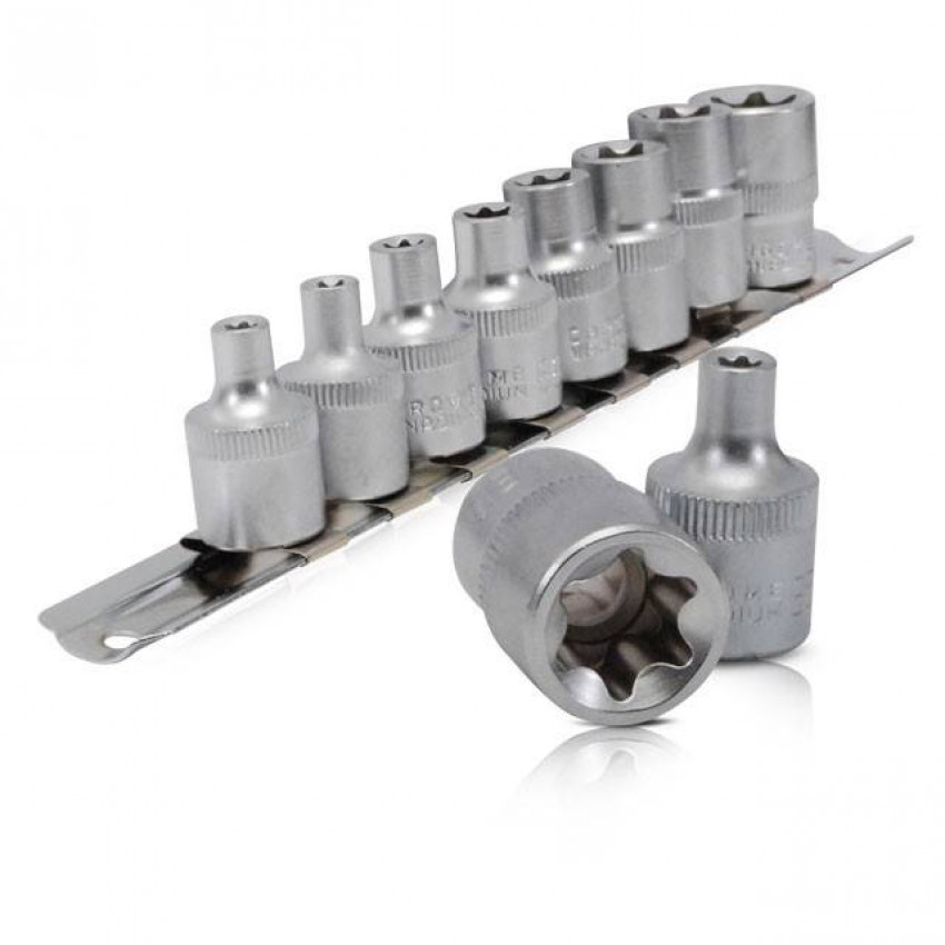 Набір голiвок TORX 8шт, E5-E16, 3/8" INTERTOOL ET-6015-ET-6015