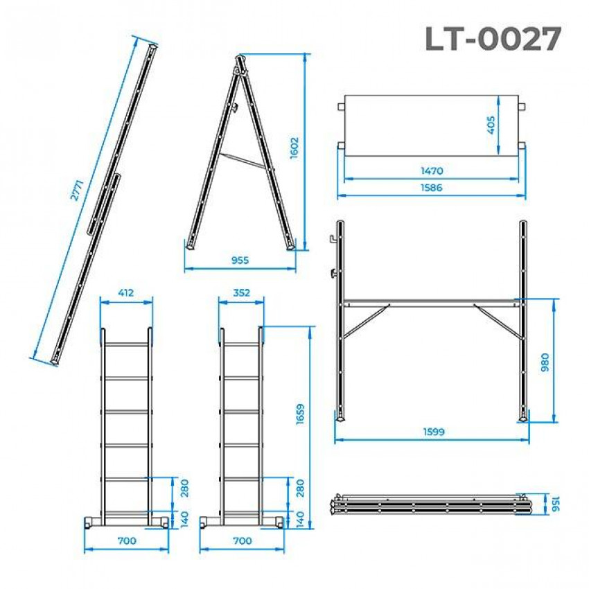 Драбина-поміст (2х6) INTERTOOL LT-0027-LT-0027