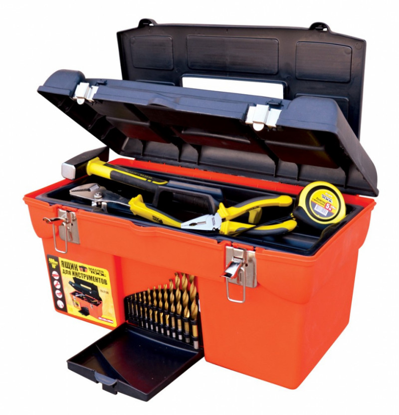 Скринька для інструменту MASTERTOOL 19" (480х265х252 мм) металеві замки 79-2106-79-2106