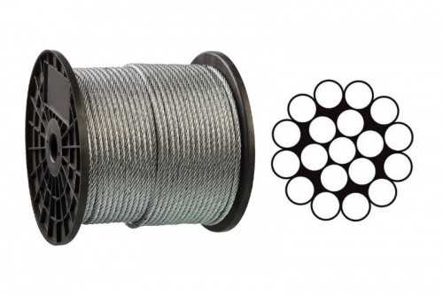 Трос оцинкований 2мм DIN 3053 (1x19) бухта 200м APRO-WR-G30532