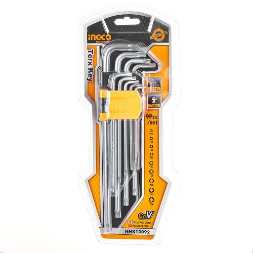 Комплект подовжених ключів Torx 9шт. Т10-Т50 INGCO-HHK13092