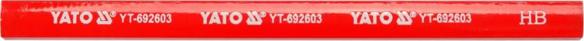 Олівці столярні з твердістю HB YATO: L= 175х 5х 2 мм. 3 шт, в деревяній червоній оболонці-YT-692603
