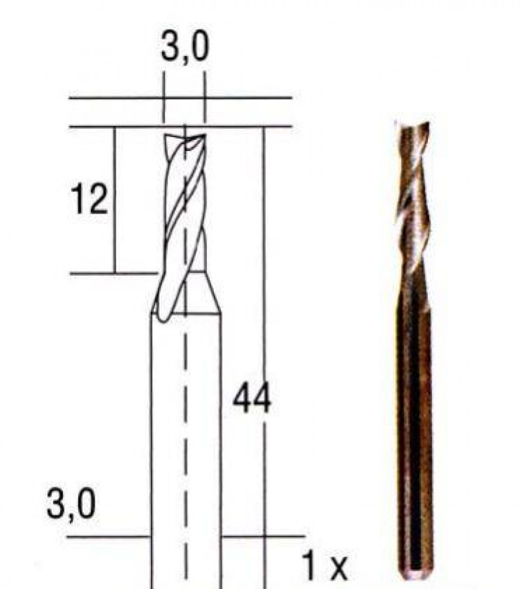 Твердосплавна фреза, діам. 3 мм-PRO-28761