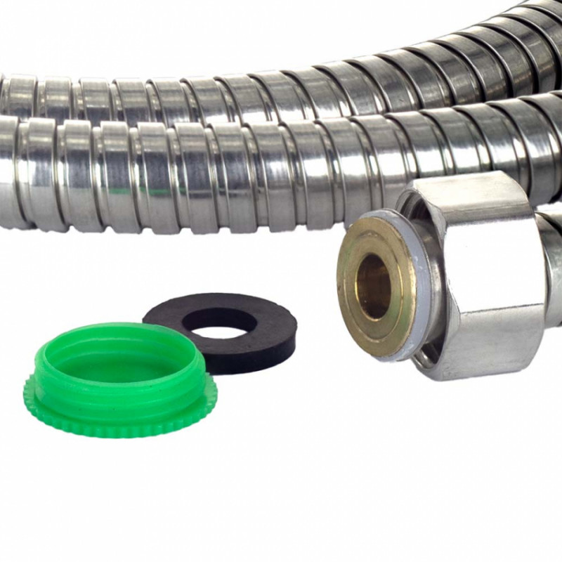 Шланг для душа 1/2" SS розтяжний з підшипником 150-180см AQUATICA XB-9353 (9792040)-9792040