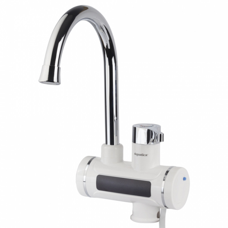 Кран-водонагрівач проточний s92 3.3кВт для кухні вилив вухо на гайці з дисплеєм і термостатом AQUATICA (9792103)-9792103