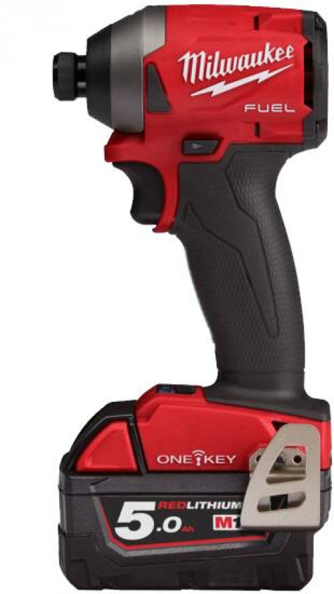 Імпульсний ударний шуруповерт акумуляторний 1/4" HEX MILWAUKEE, M18 ONEID2-502X, 226Нм (заряд.пр.,2 акум.Х5Ач, HDкейс)-4933464091