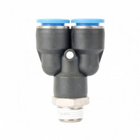 З'єднання для поліуретанових шлангів PU/PR (Y-обр., шланг - шланг - зовніш. різьблення) 12мм*3/8"-SPX12-03