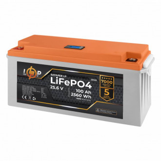 Акумулятор LP LiFePO4 24V (25,6V) - 100 Ah (2560Wh) (BMS 80/40А) пластик