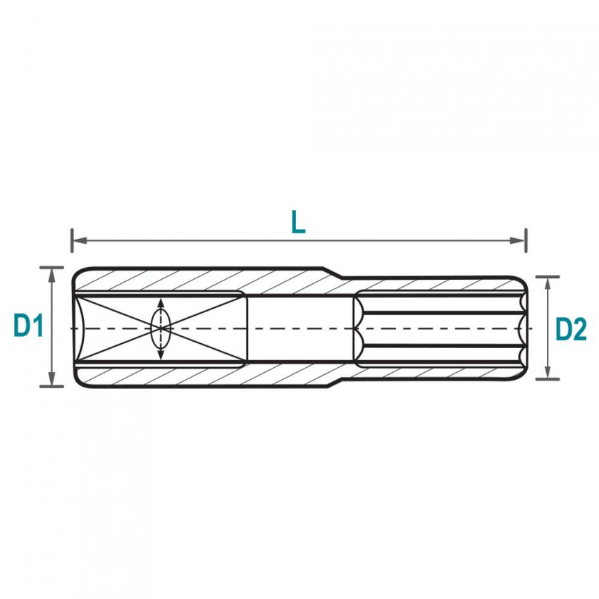 Насадка шестигранна довга 1/4" 7мм CrV Ultra (6062072)-6062072