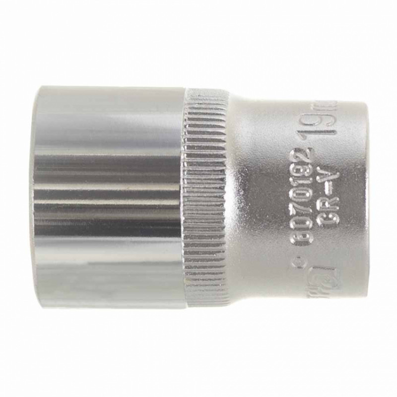 Насадка шестигранна коротка 1/2" 19мм CrV ULTRA (6070192)-6070192