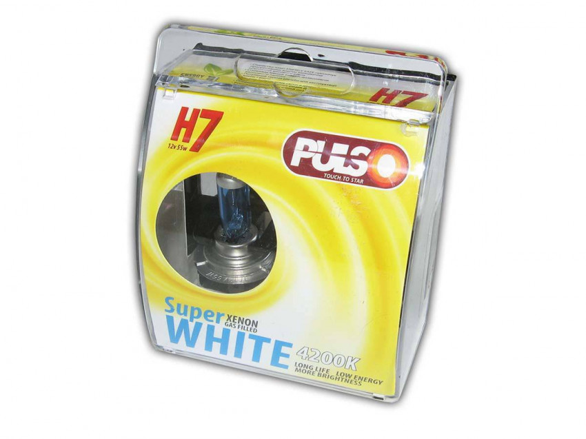 Лампи PULSO/галогенні H7/PX26D 12v55w super white/plastic box-LP-72551 (5/40/50) p/b