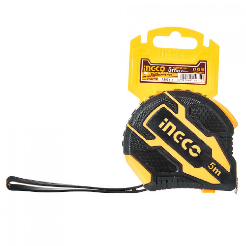 Рулетка 5 м х 19 мм автостоп INGCO-HSMT08519-1