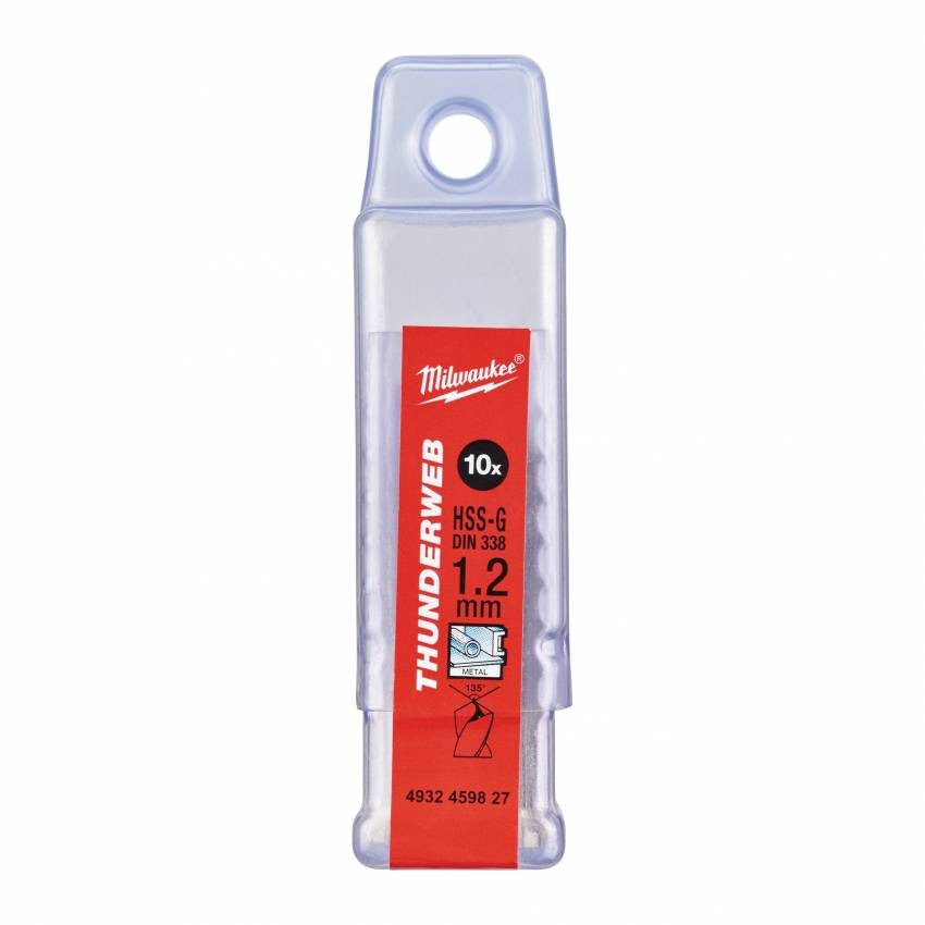 Свердло по металу THUNDERWEB HSS-G MILWAUKEE, Ø1,2х38мм, (10шт)-4932459827