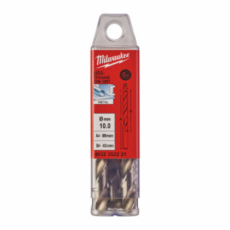 Свердло по металу HSS-G MILWAUKEE DIN1897, Ø10,0х89х43мм, скорочене, (5шт)-[articul]