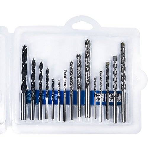 Набір свердел S&R Meister 15 шт (метал, дерево, бетон)-216301015