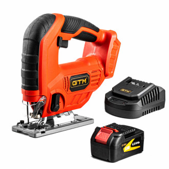 Лобзик акум. JS18/65 18В, 0-2500ход/хв, Quick Fix, дерево/кол.мет/сталь-65/10/6мм, +акум. 4Аг, зарядний пристрій-[articul]