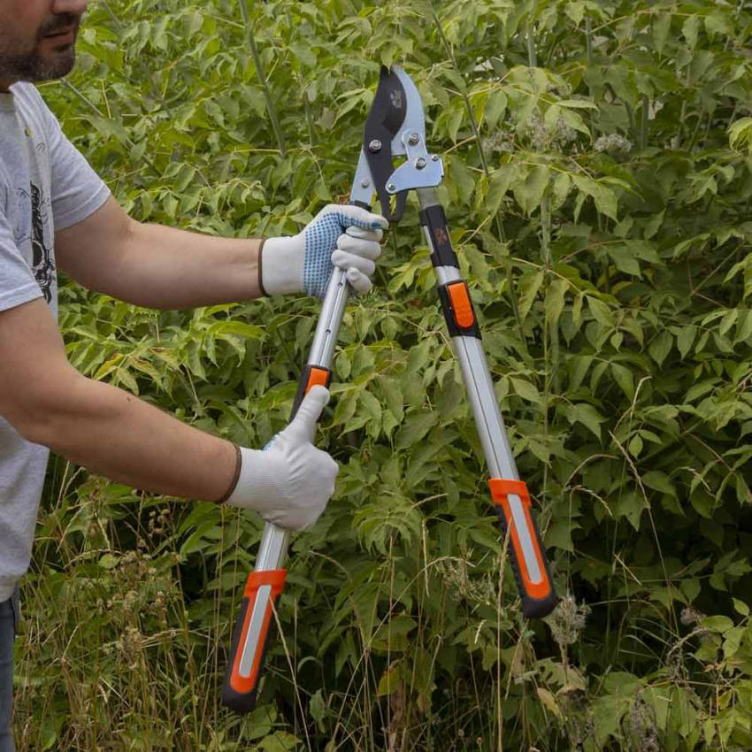 Сучкоріз площинний храповий телескопічний алюмінієві рукоятки 700-874мм FLORA (5022374)-5022374