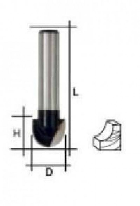 Фреза пазова гальтерна, DxHxL=8x6x44мм FIT-36647