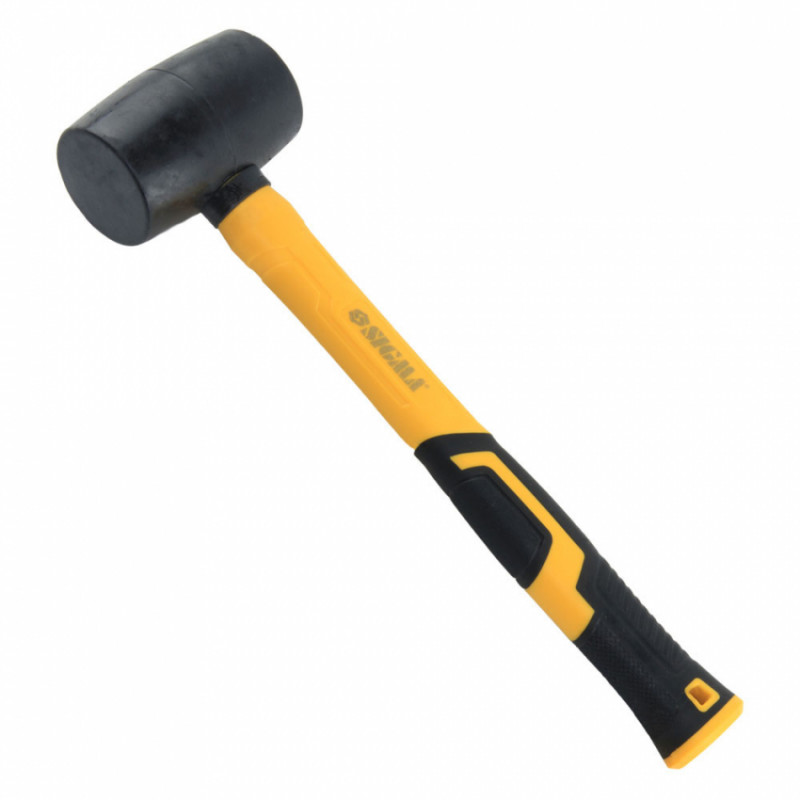 Киянка гумова чорна 225г фібергласова рукоятка SIGMA (4317341)-4317341