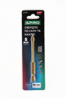 Свердло по склу і кахлю 4 грані HEX 5мм PRO APRO-[articul]