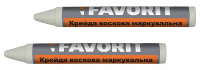 Крейда маркувальна воскова (біла), 2 шт Favorit | 04-340-[articul]