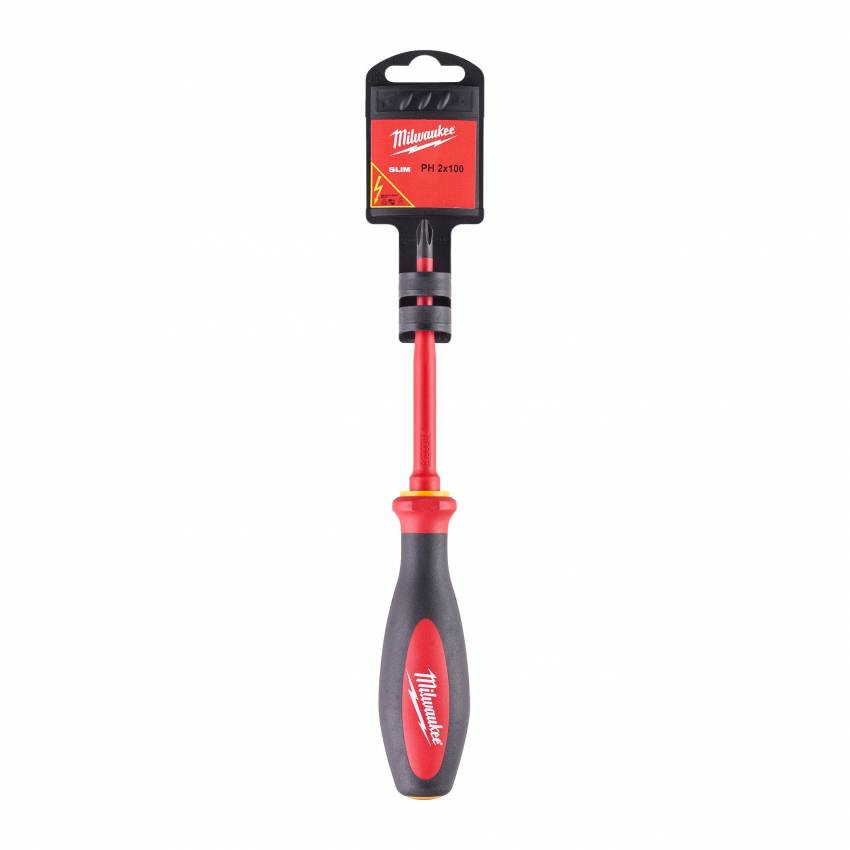Викрутка VDE діелектрична тонка MILWAUKEE PH2х100мм 3-4932471449
