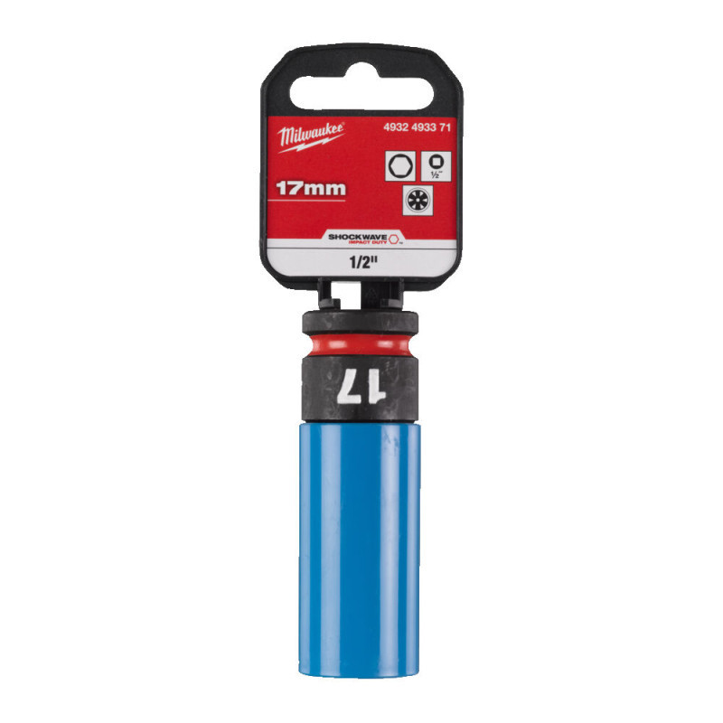 Головка ударна довга 1/2" 17 мм (пластик) AUTO MILWAUKEE-4932493371