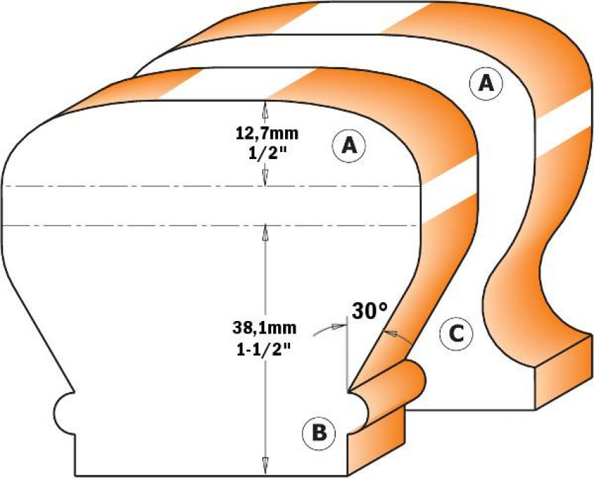 856.701.11 Фреза  HM D=35 I=38 S=12,7 Профіль=B-856.701.11