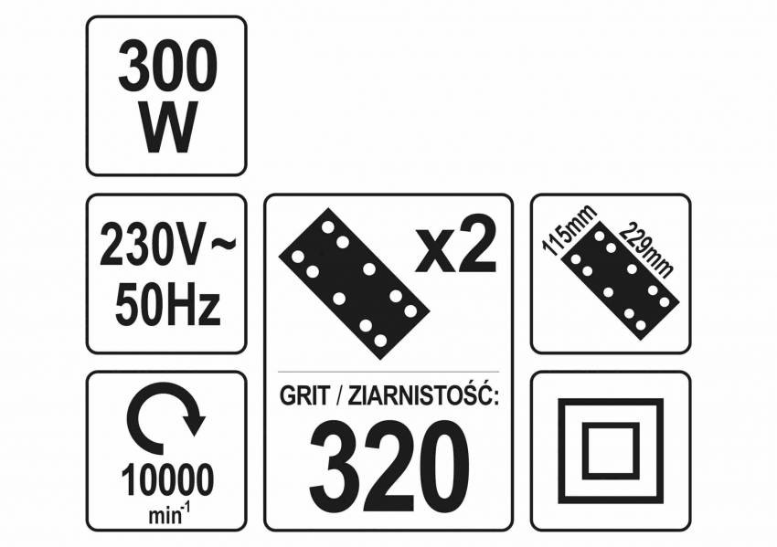 Вібраційна орбітальна шліфмашина YATO 300 Вт 115-230 мм-YT-82234