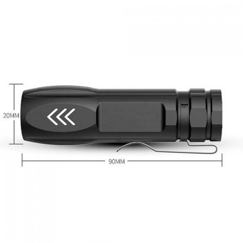 Світлодіодний ліхтар X8 XPE, вбудований АКБ, micro USB, затискач-X8-XPE