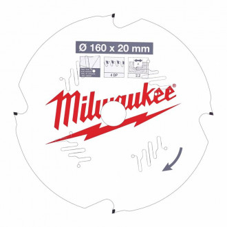 Диск пиляльний PFTE MILWAUKEE, Ø160х20х2,2мм, 4 зуб. 1-[articul]