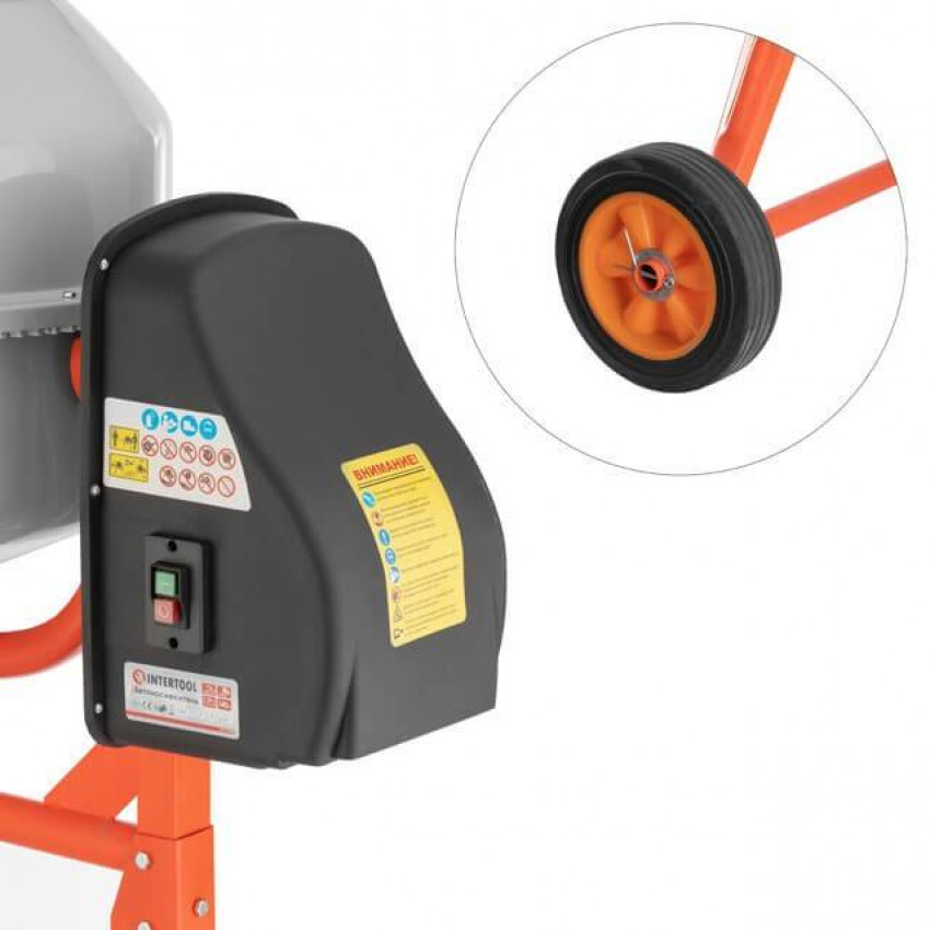 Бетонозмішувач 550 Вт, 140 л, 24-29 об/хв. INTERTOOL DT-9140-DT-9140
