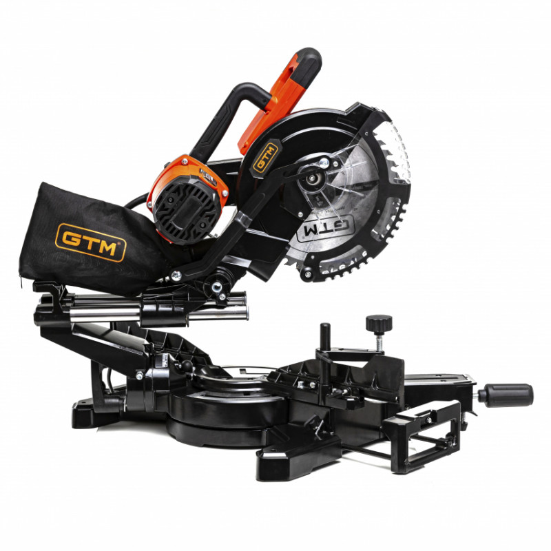 Пила торцювальна HM1046 1800Вт, 255*30мм, 5000об/хв, з протяжним механізмом і вказівником лінії розрізу-HM1046