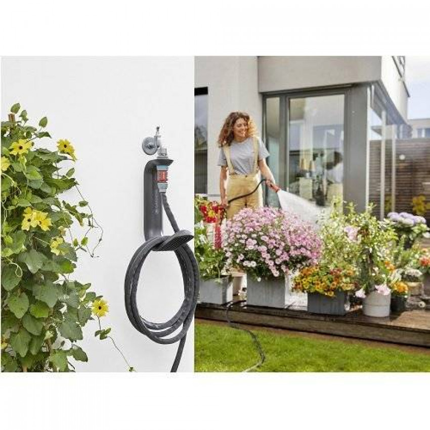 Набір шланг GARDENA Liano садовий текстильний 13 мм 1/2&quot; 15 м із тримачем TapFix-18595-20.000.00