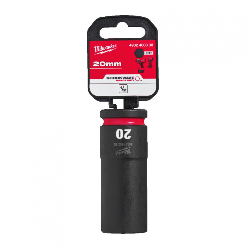 Головка ShW 1/2'' SKT MILWAUKEE подовжена, 20мм-4932480338