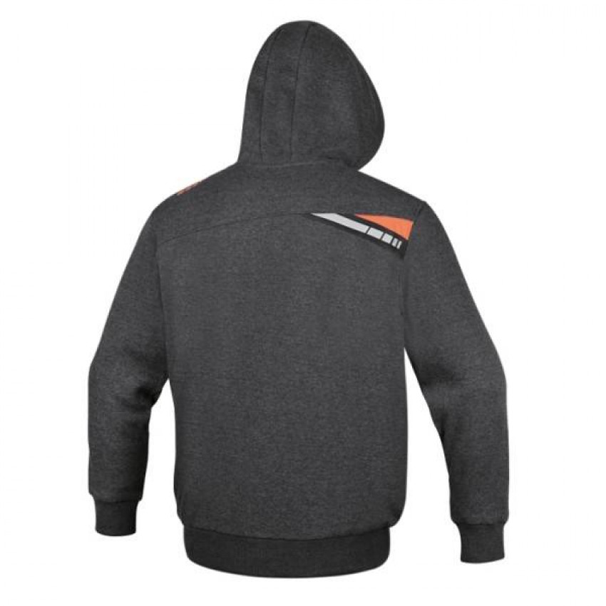 7665G L-HOODED FLEECE SWEATSHIRT GREY-076650103