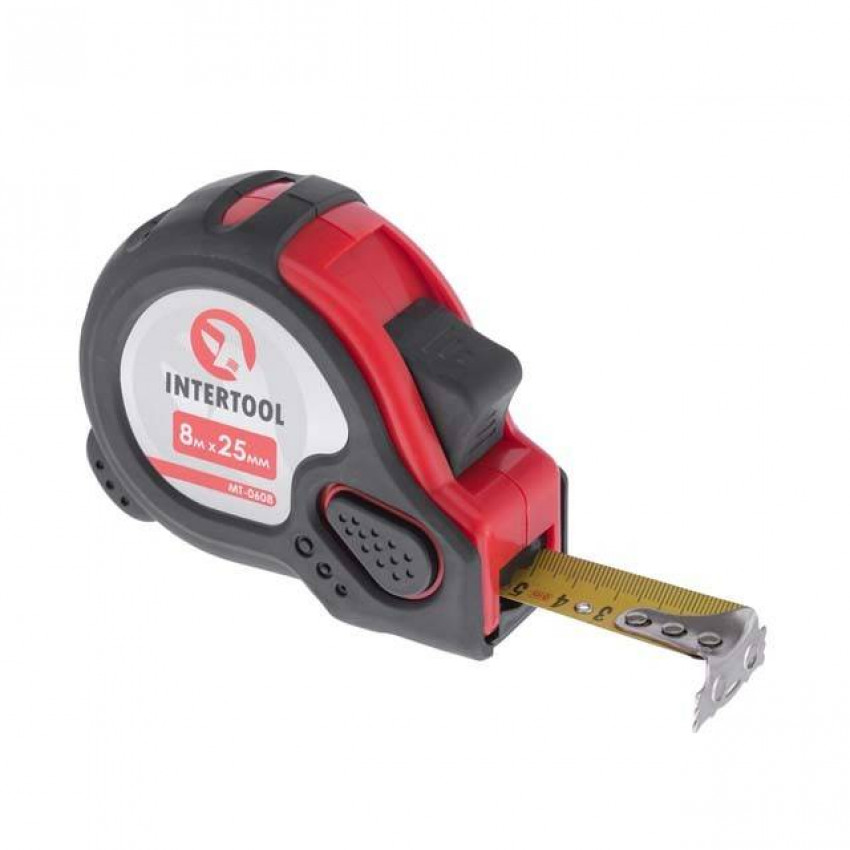 Рулетка з фіксатором 8 м "Супер Магніт" INTERTOOL MT-0608-MT-0608