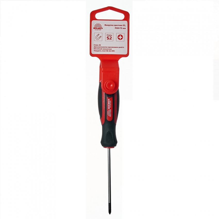 Викрутка хрестова Vitals Master S2, PH0х75 мм-179522