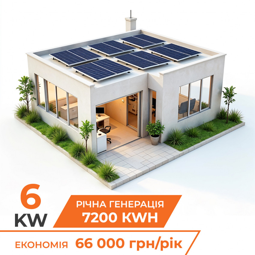 Комплект СЕС 6kW АКБ 5,1kWh (літій) 100 Ah (від 2 годин автономності)-